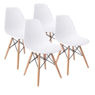 Pack de 4 sillas Dinamarca Estilo nórdico Patas Madera negras o blancas por 44.75€