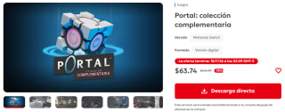 Portal: Colección Complementaria por $64 | Nintendo eShop