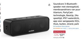 soundcore 3 Portable Bluetooth Speaker voor €37,99 bij Amazon