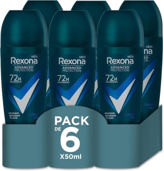 6 desodorantes Rexona Advanced Protection Roll-On Hombre Cobalty Dry 72 h por 8.15€