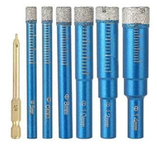 Ensemble complet de 7 pièces foret carrelage incluant meche carrelage diamant à 7,99€