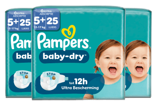 Pampers Baby‑Dry luiers maat 5+ (112 st.) voor €26,95 bij iBOOD