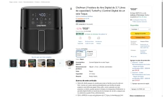 Chefman Freidora Aire 3.7L Digital por $958 | Amazon