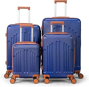 LEADZM Juego de Maletas de 4 Piezas en azul y negro por 79.99€
