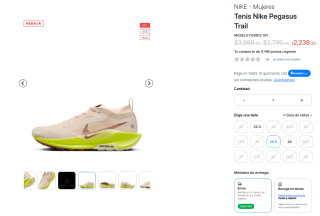 Tenis Nike Pegasus Trail por $2,239 | Oferta InnovaSport