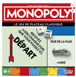 Monopoly classique à 18,84€