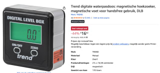 Trend electronische waterpas magnetisch voor €16,42 bij Amazon