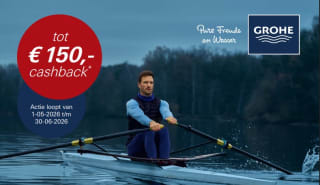 Tot €150 cashback op een geselecteerde GROHE inbouwdouche of GROHE Purefoam