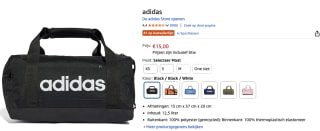 ADIDAS PERFORMANCE Sporttas 'Linear Duffel Bag' voor €15 bij Amazon