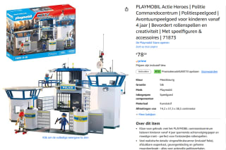 PLAYMOBIL | Action Heroes | Politiecommandocentrum voor €68,28 dmv code bij Amazon
