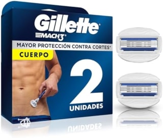 GILLETTE Mach3 Cuerpo (2 repuestos) por $81 en Amazon
