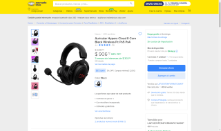 Audífonos HyperX Cloud II Core Black por $907 | Oferta Mercado Libre