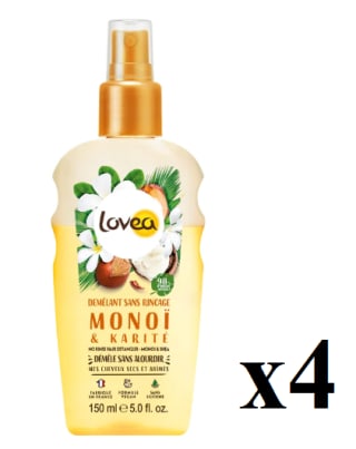 4 x 150ml de LOVEA Desenredante sin aclarado Monoi & Karité por 7.96€