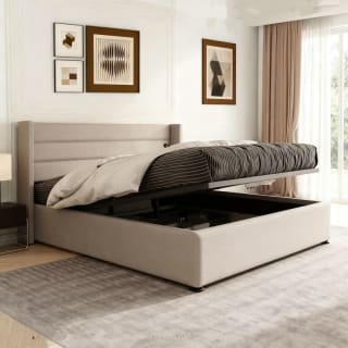 Cama matrimonio tapizada 160x200 con almacenamiento por 189.99€