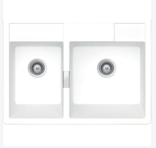 Évier timbre d'office granit blanc KALLIO 2 bacs à 613,87€