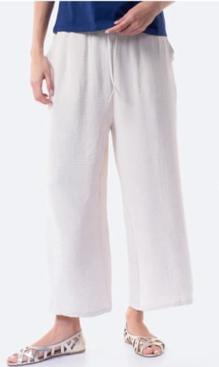 Pantalón largo fluido liso de mujer TEX color beige por 7.99€
