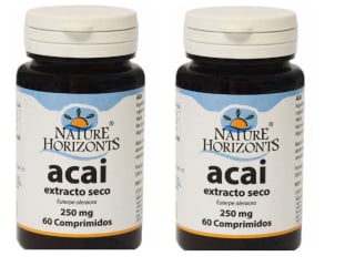 2 x Nature Horizons Acai 1000 mg Extracto Seco 250 mg 60 Comprimidos por 7.98€