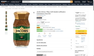 Café Soluble Jacobs Intenso 190g por $159 | Oferta Amazon