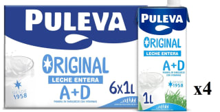 4 Packs de 6 unidades de 1L de Puleva - Leche Entera Con Vitaminas A y D por 21.14€