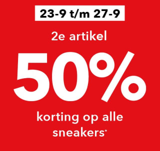 50% korting op elke 2e sneaker bij Scapino