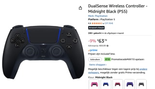 PS5 DualSense draadloze Controller - Midnight Black voor €53,79 dmv code bij Amazon