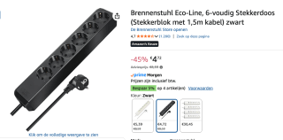 Brennenstuhl Eco-Line 6-voudig voor €4,72 bij Amazon