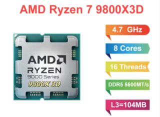 Procesador AMD Ryzen 7 9800X3D, 8 Núcleos/16 Hilos por 288.73€