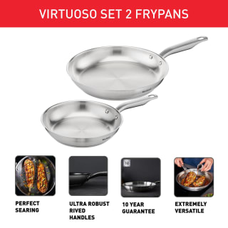 Poêles 24/28 cm, Virtuoso, Inox, Induction à 34,99€