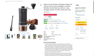 Molino de Café Manual 40 Niveles por $199 | Amazon