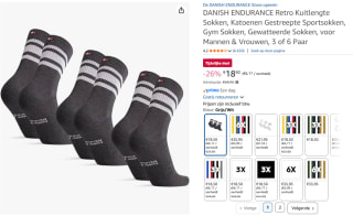 3-Pack Danish Endurance sokken voor €18,50bij Amazon