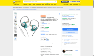 Audífonos gamer Alámbricos KZ EDX Pro por $188 | Mercado Libre