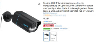 Reolink Smart 4K PoE Camera with 5× Optical Zoom voor €103,99 bij Amazon
