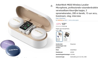 AnkerWork M650 Draadloze Lavaliermicrofoon voor €69,99 bij Amazon