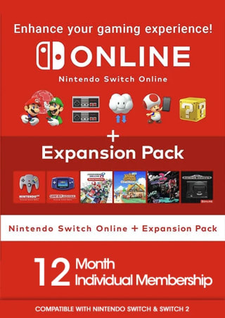 Nintendo Switch Online 12-Month Membership + Expansion Pack pour 31,89€ chez Loaded