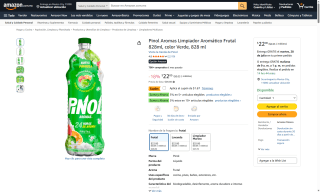 Pinol Aromas Limpiador Frutal 828ml por $20 | Oferta Amazon