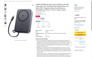 Power Bank 20000mAh QI2 15W MagSafe para iPhone 17-12 por $1,099 | Amazon