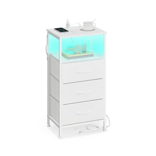 Songmics Bedside Table w/ Charging Station & LED Lights – £21.99 w/Code