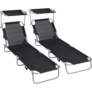 Tumbonas T-Lovendo con parasol plegables pack dos unidades por 49,69€