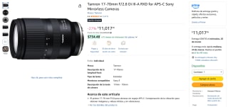 Tamron 17-70mm F/2.8 Di III-A RXD para Sony APS-C por $9,364 | Amazon (Banorte)
