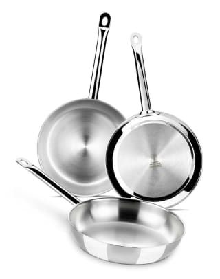Set de 3 sartenes Profesional BRA en acero 18/10 por 53,95€ en El Corte Inglés