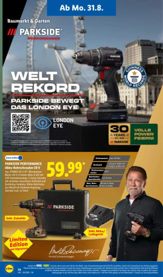 PARKSIDE Akku-Bohrschrauber Starterset 20 V (2 Ah) voor €24,99 bij Lidl Duitsland