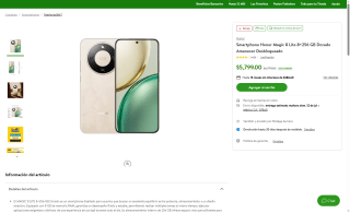 Honor Magic 8 Lite 256GB por $5,103 | Bodega Aurrera (BBVA, NU o Azteca)
