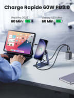 UGREEN Lot de 2 câble USB‑C vers USB‑C PD 60W (1 m) pour 6,99€