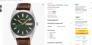 Seiko Quarz horloge voor €200