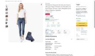 Pantalones Vaqueros Cintura Alta Forro Polar por $149 | Amazon
