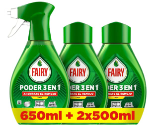Fairy Pack Poder Sin Remojo Limón Spray 650ml + 2 Recambios 500ml por 9.99€
