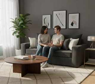 Sofa 3 cuerpos con Resortes full comfort plus Agustina color Marengo por $329.990