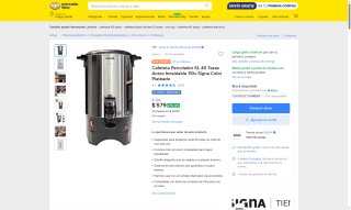 Cafetera Percoladora SIGNA 6L por $579 | Oferta Mercado Libre