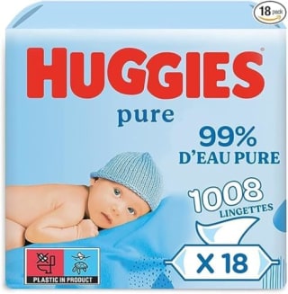 Huggies Lingettes Pure pour bébé (1008 lingettes) pour 14,64€ chez Amazon