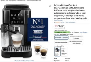 De'Longhi Magnifica Start ECAM220.60.B voor €280,13 (PRIME-leden)